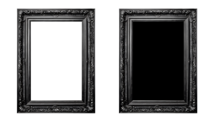 Rich black frame isolated on white or black and transparent background