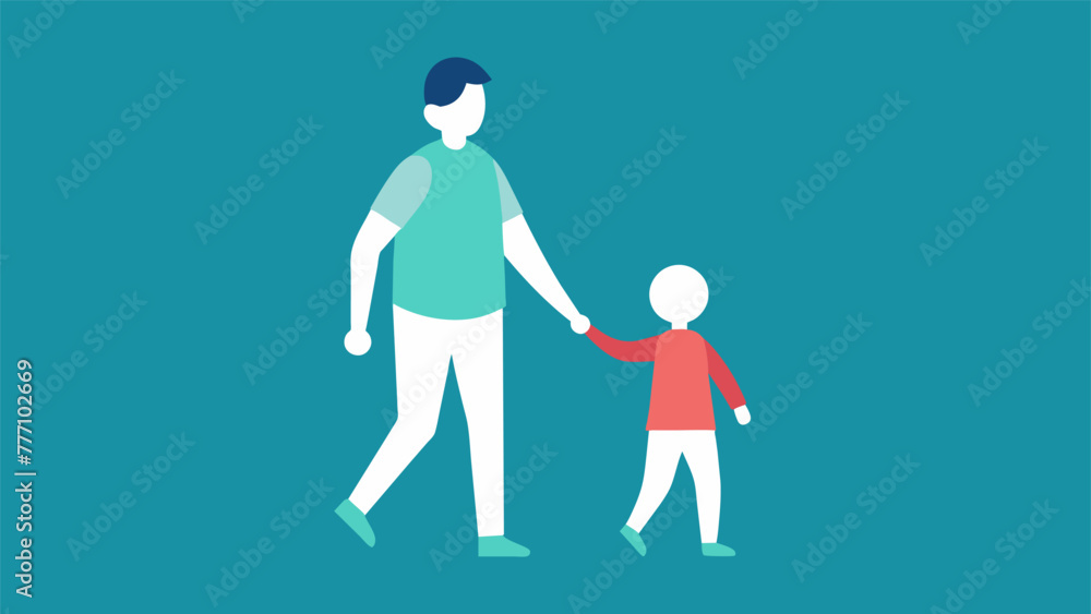 Aufkleber a parent and child holding hands walking through a difficult and uncertain time together reminding u