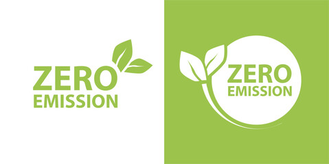 Zero Emission Net zero icon, CO2 net-zero emission, carbon neutral concept. Vector