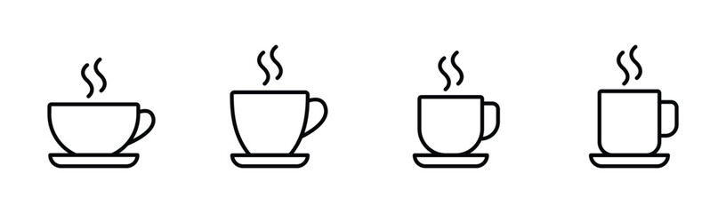 coffee cup icon set vector