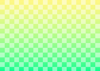 格子柄と黄色と緑のゆめかわ背景