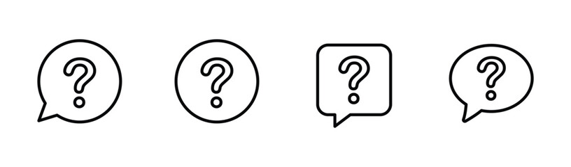 Question mark icon set vector