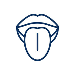 Articulation Icon. Thin Line Illustration of Mouth and Tongue Position for Clear Speech Pronunciation. Development of Children's Speaking Skills Correction of Kid's Diction. - obrazy, fototapety, plakaty