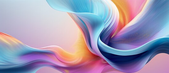 Dreamy subtle and soothing the senses concept, Soft flowing colorful pastel waves, Wavy colorful background, Serene calming soft pastel gradient wavy background, AI generated - obrazy, fototapety, plakaty