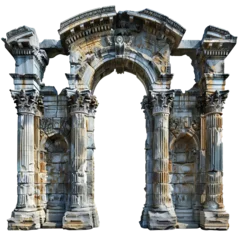 Deurstickers Ancient Greek arch of triumph PNG. Ancient Greek architecture including he Doric order, the Ionic order, and the Corinthian order PNG © Divid