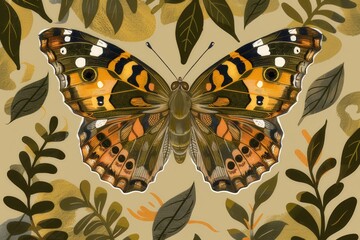 Image of butterfly in earth tone style.