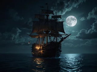 Foto op Canvas ship in the night © Te
