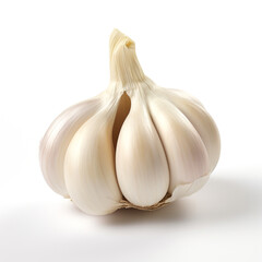 garlic on white background сreated with Generative Ai