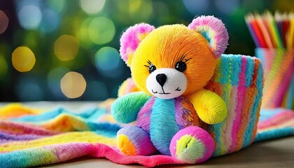 a charming plush baby toy, exuding warmth and comfort with its soft material and friendly design, perfect for cuddling and playtime