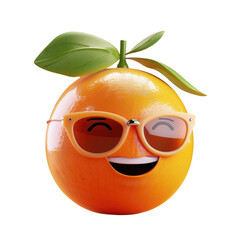 Orange wearing sunglasses with green leaf