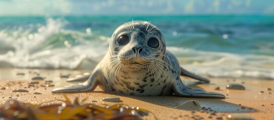 The Curious Seal A Close Encounter with Marine Life Generative AI