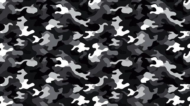 texture camouflage hiver militaire qui se r&eacute;p&egrave;te - sans bord	
