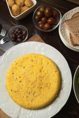 Tortilla de patata (Spanish omelette), a typical dish of Spanish cuisine made with eggs and potatoes