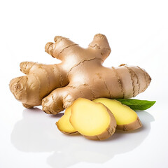 Fototapeta premium ginger on white background сreated with Generative Ai
