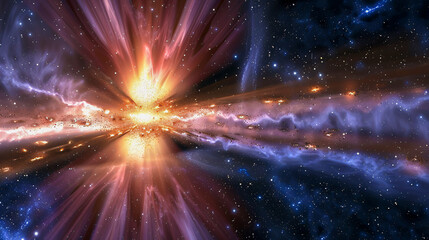 Cosmic brilliance, a nebulas dance, an abstract portrayal of spaces endless beauty