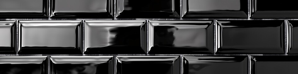 Shiny Black Tiles A Study in Contrast Generative AI