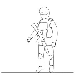 soldier sketch on white background vector