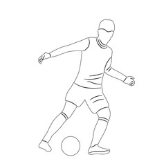 football player sketch on white background vector