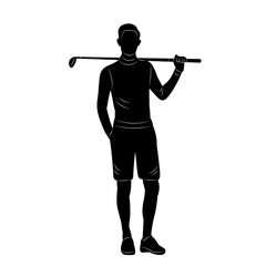 male golfer silhouette on white background vector