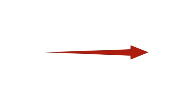 Arrow loading animation. Animation of a simple rad arrow extending. arrow loop animation direction concept, Advertising.