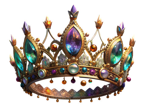 beautiful gems stones embed crown