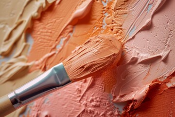 Beauty Brush Applying Smooth Foundation Texture