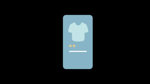 Video footage animation of clothes in an online shopping cart, business olshop