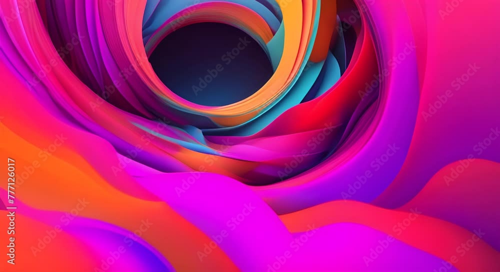Poster abstract 3d render animation of a colorful surface motion background design seamless looped video