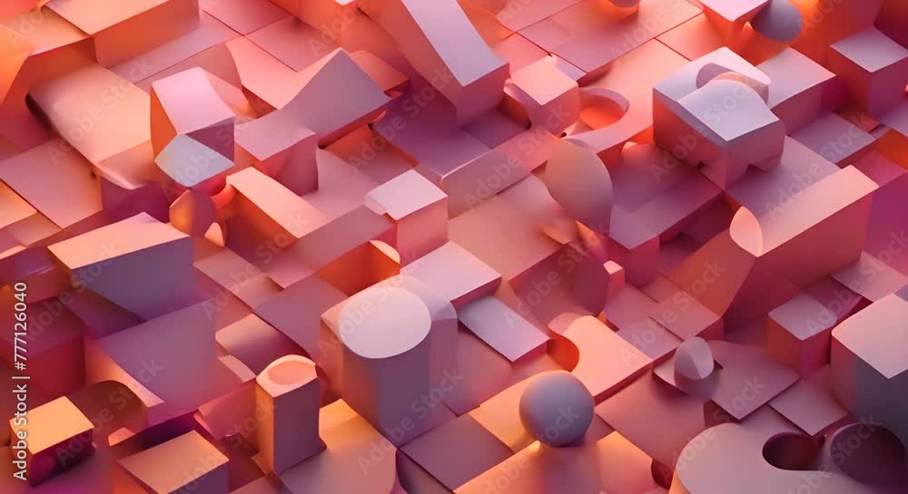 Poster abstract 3d render background with moving geometric shapes modern animation motion design seamless l