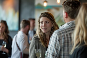 Socializing Professional: Woman at Networking Event