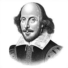 Timeless Elegance Discover High-Quality Stock Images Featuring William Shakespeare's Iconic Portrait, generative AI	
