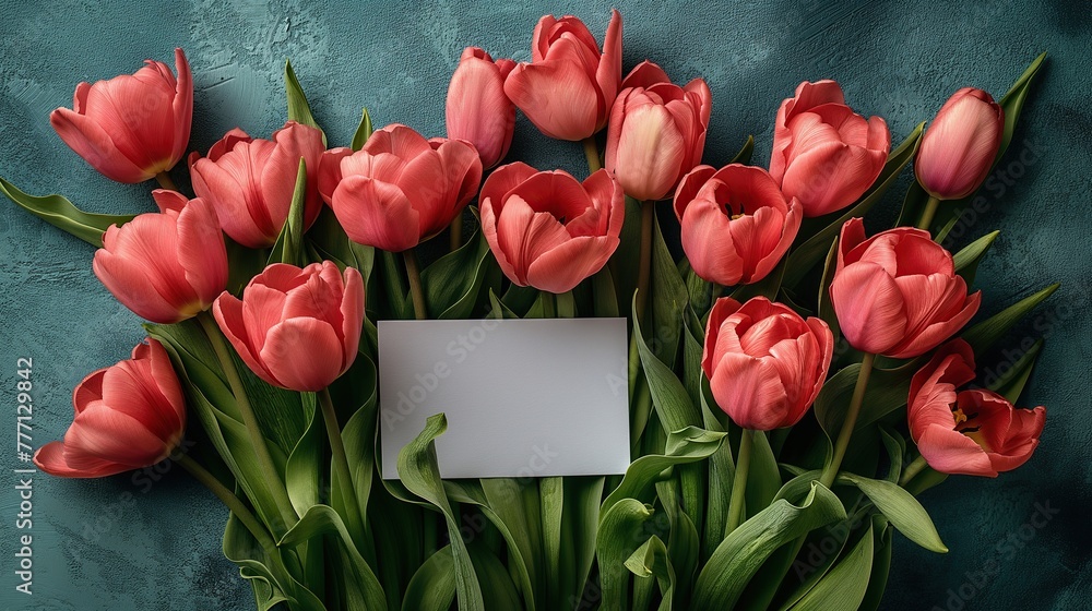 Poster bouquet of tulips