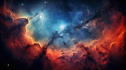 panorama nebula stars - obrazy, fototapety, plakaty