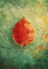 Autumn's Embrace A Single Leaf in a Season of Change Generative AI