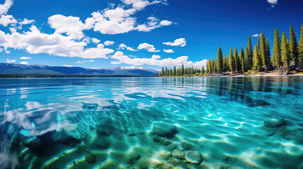 Obraz premium lake in the mountains.