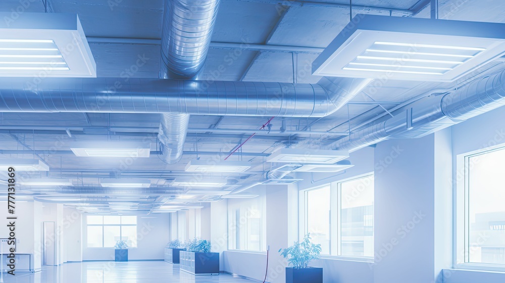 Canvas Prints office blurred interior hvac