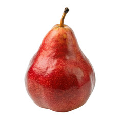 Red pear isolated on transparent background.