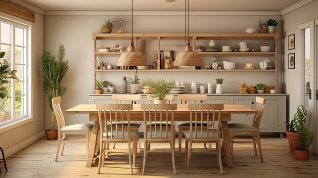 farmhouse dining room interior