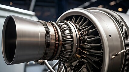 Close up of a jet engine - obrazy, fototapety, plakaty