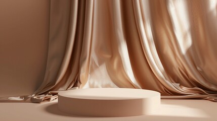 Product Showcase Podium on Brown Background