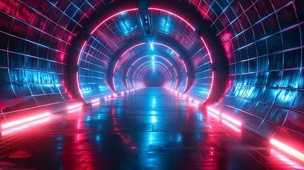 Foto op Plexiglas Neon Tunnel A Journey Through the Future Generative AI © Riya
