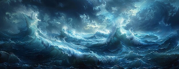 The Tempest A Stormy Sea with a Shipwrecked Generative AI - obrazy, fototapety, plakaty