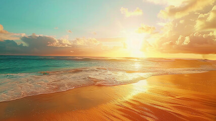 Fototapeta na wymiar Vivid ultra 4k, 8k colorful background featuring a tropical beach scene