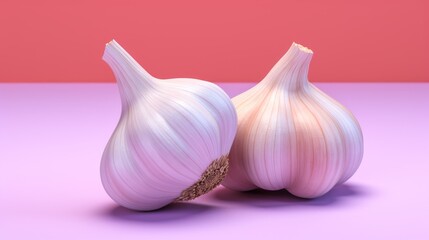 Obraz na płótnie Canvas Fresh Garlic Bulb on solid background.