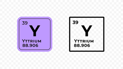 Yttrium, chemical element of the periodic table vector design
