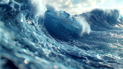 big wave in sea - obrazy, fototapety, plakaty