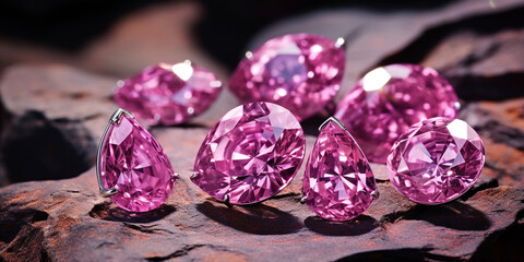 pink diamonds сreated with Generative Ai