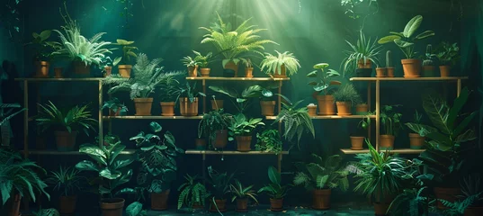 Fotobehang The Greenhouse A Haven for Indoor Plants Generative AI © Riya