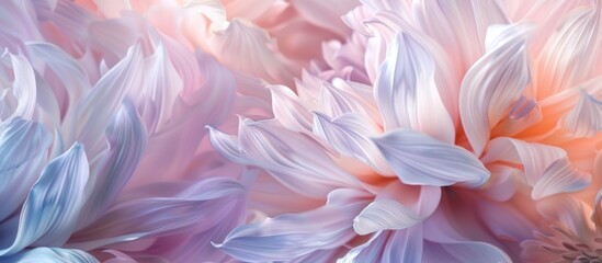 Silky petals in neutral and blue colors as background - obrazy, fototapety, plakaty