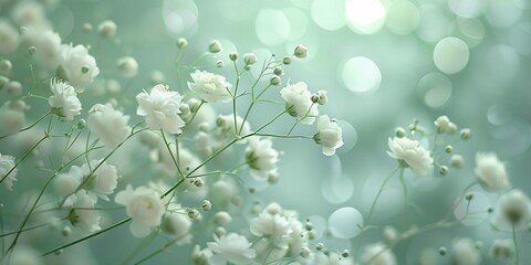 Fototapeta premium Blossoming Dreams A Soft Focus on White Flowers and the Concept of Dreams Generative AI